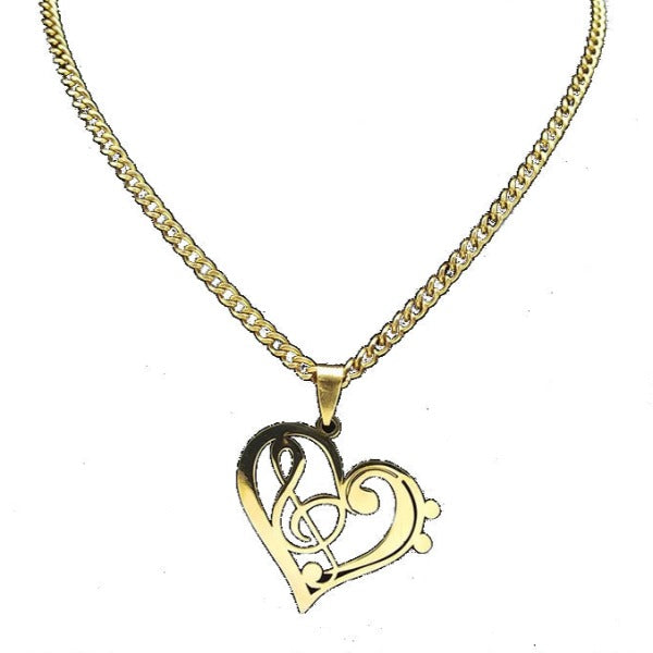 Music Heart Note Necklace