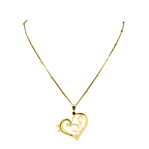 Music Heart Note Necklace