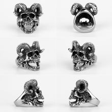 Load image into Gallery viewer, Evil Horned Skull Ring