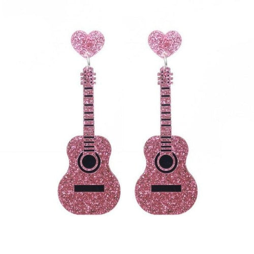 Shiny Guitar Earrings