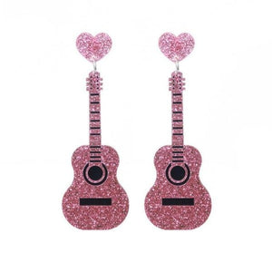 Shiny Guitar Earrings