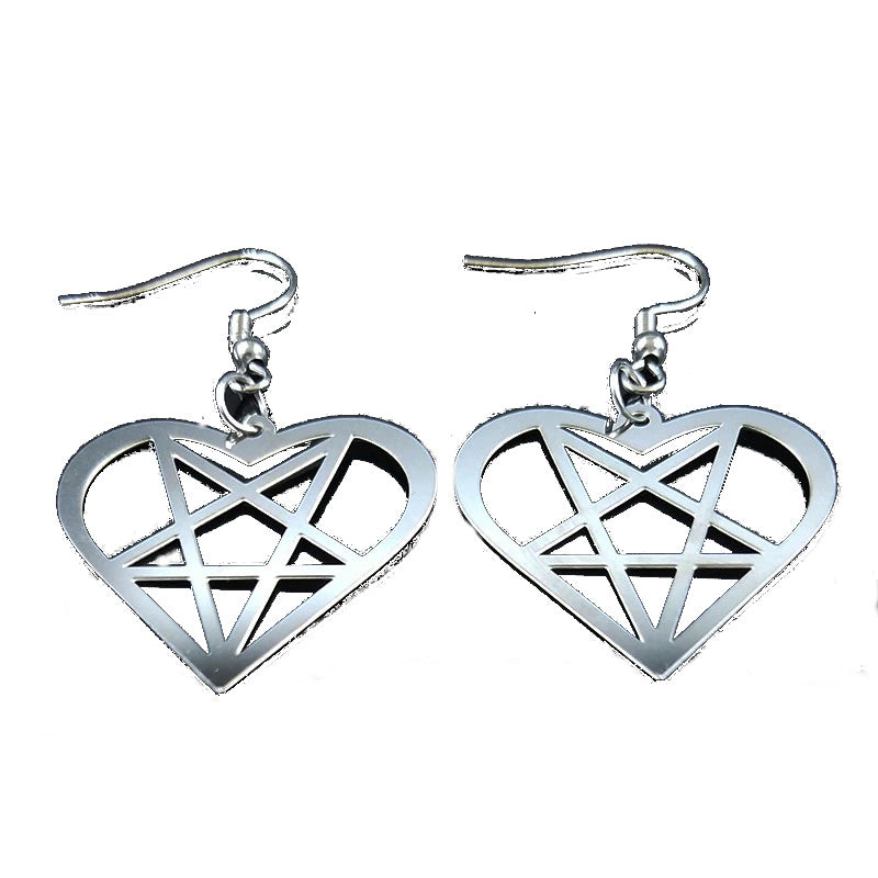 Heart Pentagram Earrings