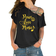 Load image into Gallery viewer, Peace, Love, Music Tee