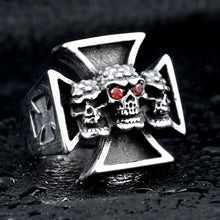 Load image into Gallery viewer, Skulls and Iron Cross Ring