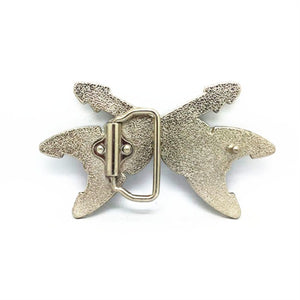 Crossed Guitar Belt Buckle