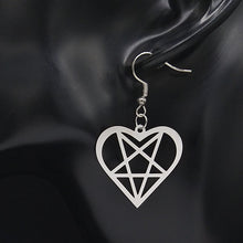 Load image into Gallery viewer, Heart Pentagram Earrings